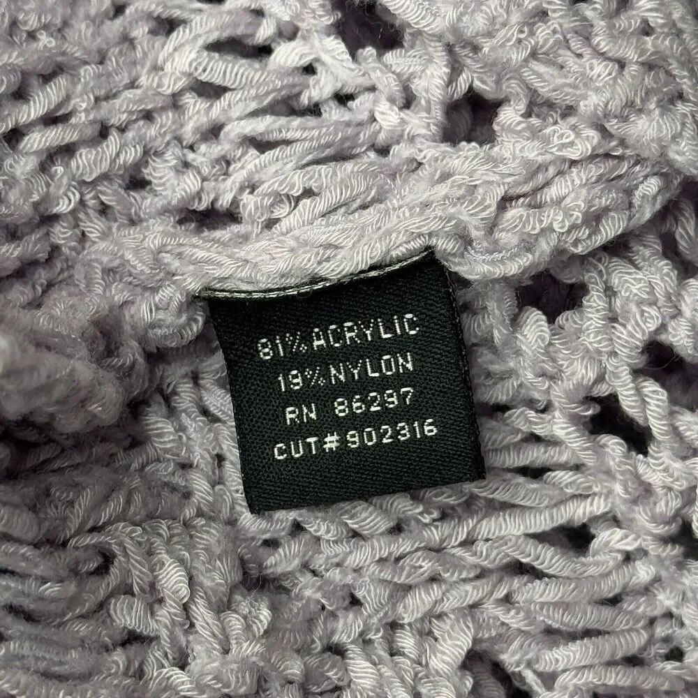 BCBG MaxAzria Sz XL Sweater Dress Crochet Knit Long Sleeve Boho Lavender Lilac - Picture 8 of 13